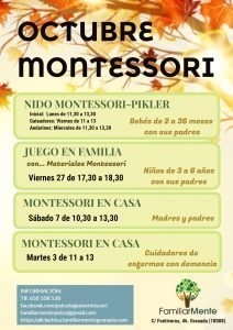 Talleres Montessori de octubre en FamiliarMente