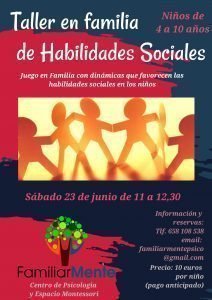 TALLER DE HABILIDADES SOCIALES EN FAMILIA